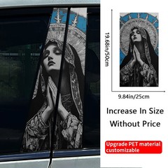 2pcs Pray Nun sisters Goth style Car Center Pillar B Pillar Protective Sticker