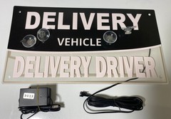LED Delivery Driver Car Sign Lighted Acrylic Window Sticker for Delivery Vehicle