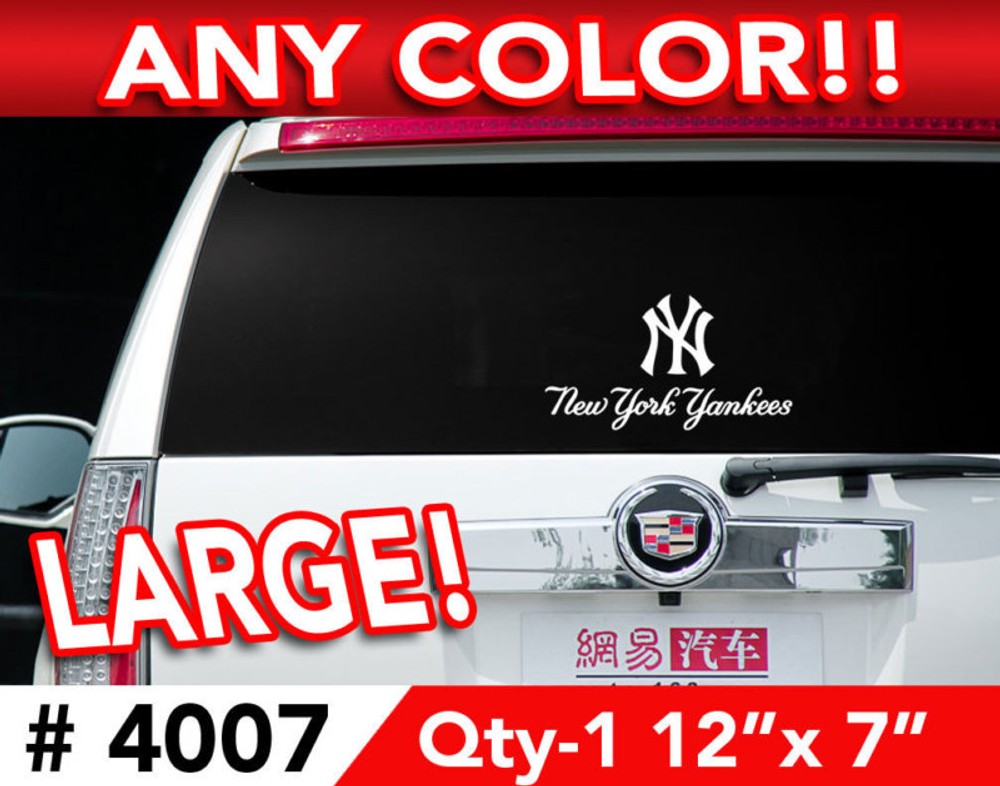 NEW YORK YANKEES LOGO/WORDS DECAL STICKER 12″x7″