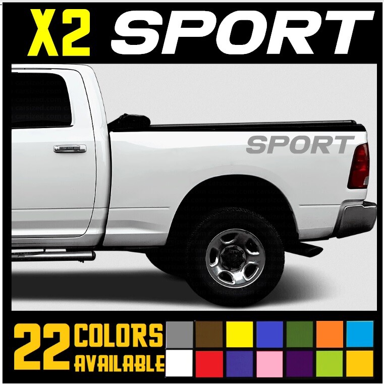 x2 SPORT Vinyl Stickers Decal Graphics For RAM FORD CHEVROLET TOYOTA Truck [S8]