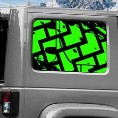 Rear Window Wrap Graphic Decal for Jeep Wrangler 2011-2020 TRACKS GREEN