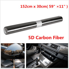 Película de vinilo de Fibra de carbono brillante Auto Interior Wrap Stickers 7D
