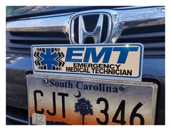 TOP MOUNT EMT 10″X4″ METAL REFLECTIVE EMT License Plate frame Topper ems fire