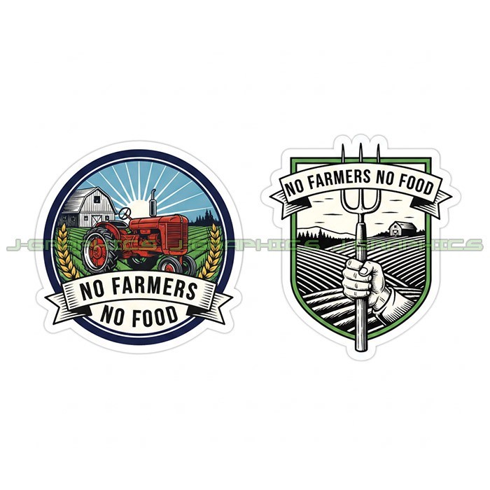 No Farmers No Food Farms Vinyl Decal Sticker Farming 2 Pack D