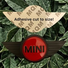 Mini Cooper S Badge Front Boot Bonnet Matt Black/Gloss Red Metal Emblem
