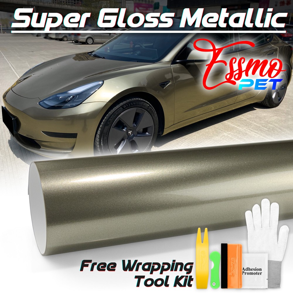 ESSMO PET Super Gloss Metallic Millennium Jade Car Vinyl Wrap Decal Like Paint