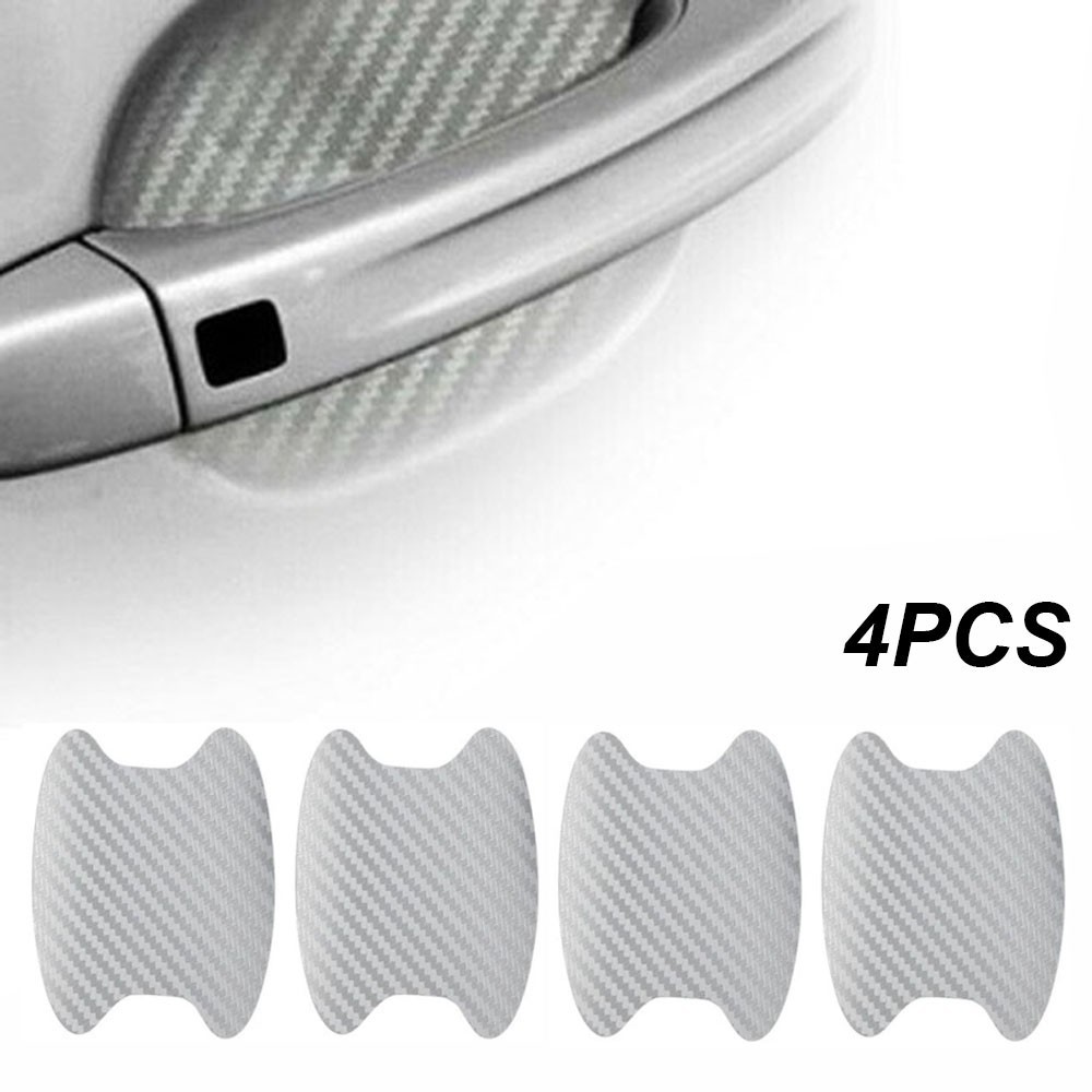 4PCS Silver Car Door Handle Scratch-Resistant Protective Film Stickers