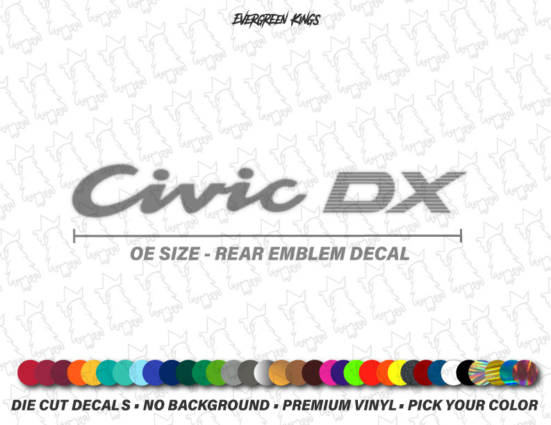 Civic DX USDM Rear Hatch Trunk Emblem Decal for 92-00 Civic EG EK EF Sticker