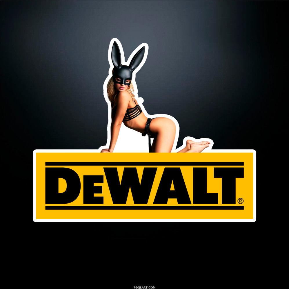 Tool Box DEWALT HOT BUN beautiful model Pinup girl Garage decal sticker 4Inches