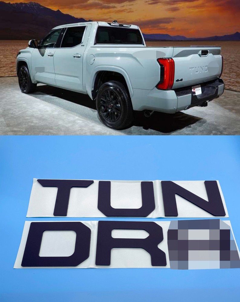 MATTE BLACK letters compatible with TOYOTA TUNDRA 2022 23 logo Tailgate insert