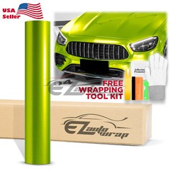 Gloss Metallic Lime Green Candy Decal Car Vinyl Wrap Film Sticker Sheet Sparkle