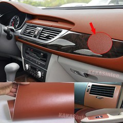 Multiple – Car Grain Leather Skin Textured Vinyl Wrap Sticker Interior Brown CF