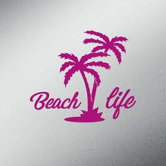 Palm Tree Beach Life Tropical Beach Decal Sticker | 5.5-Inches Wide