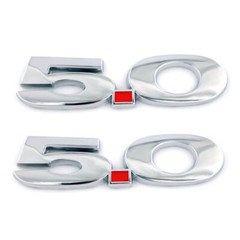 2pcs Chrome/Matte Black 5.0 Emblem Badge for Mustang GT Right Left Fender Decal