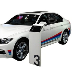 Tricolor Car Side Stripe Graphic Decal For BMW X5 X6 M Performance Vinyl Sticker