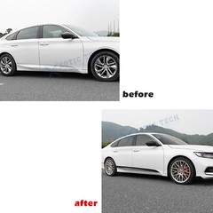 Door Sill Side Skirt Lower Stripe Sticker For Honda Accord 10th Glossy Black