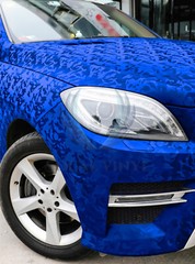 Gloss Camouflage Shadow Camo Royal Blue Car Vinyl Wrap Sticker Decal Film Sheet