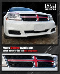 Front Grill Cross Insert Overlay Decal for Dodge Avenger 2011 2012 2013 2014