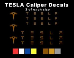 9 TESLA Brake Caliper Logo Vinyl Decals Stickers Heat Resistant