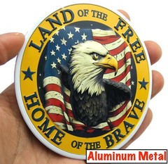 ALUMINUM Patriotic VETERAN Stickers Military Decals Motorcycle, Car Emblem 3.5″