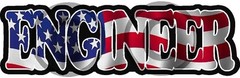Engineer Decal American US USA Waving Flag Vinyl Hard Hart Sticker Decal VAR