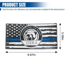 ZIMISI Thin Blue Line Sticker Code 4, Vinyl Bumper Car 4PCS, Black&blue&white