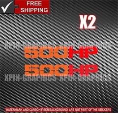 500 HP / HORSEPOWER VINYL DECAL STICKER 2 COLOR STICKERS ORANGE/RED