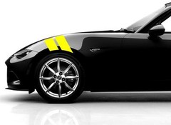 NEW 4″ Fender Hash Bar vinyl Sport RACING STRIPES Decals (Fits Mazda MIATA MX-5)
