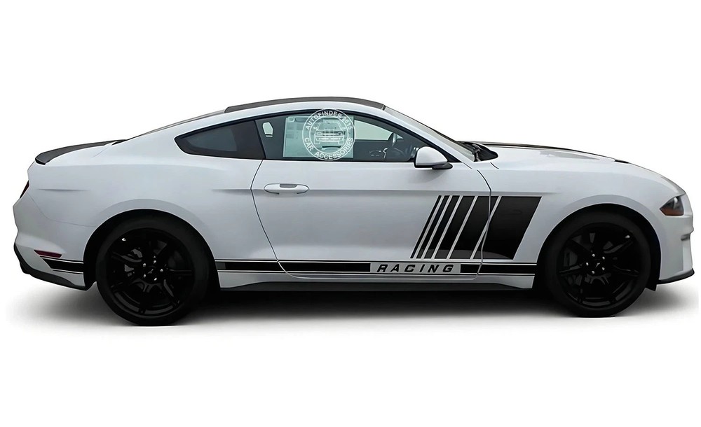 2 PCS Car Side Sticker For Ford Mustang Racing Sport Stripe Graphics Decal Vinyl