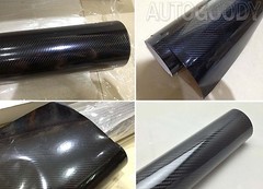 120″ x 60″ HIGH GLOSS 5D Black Carbon Fiber Vinyl Wrap Bubble Free 10ft x 5ft 6D