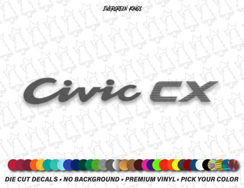 Civic CX Rear Hatch Trunk Emblem Decal for 92-00 Civic EG EK EF USDM JDM Sticker