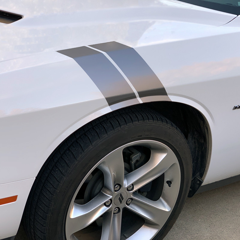 Fender Hash Stripes Decal Overlay V1 for 2015 2016 2017 2018 Dodge Challenger