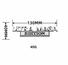 2Pcs 3D Zinc Alloy ULTRA MAGA EDITION Metal Letter Badge Car Emblem Bumper Decal