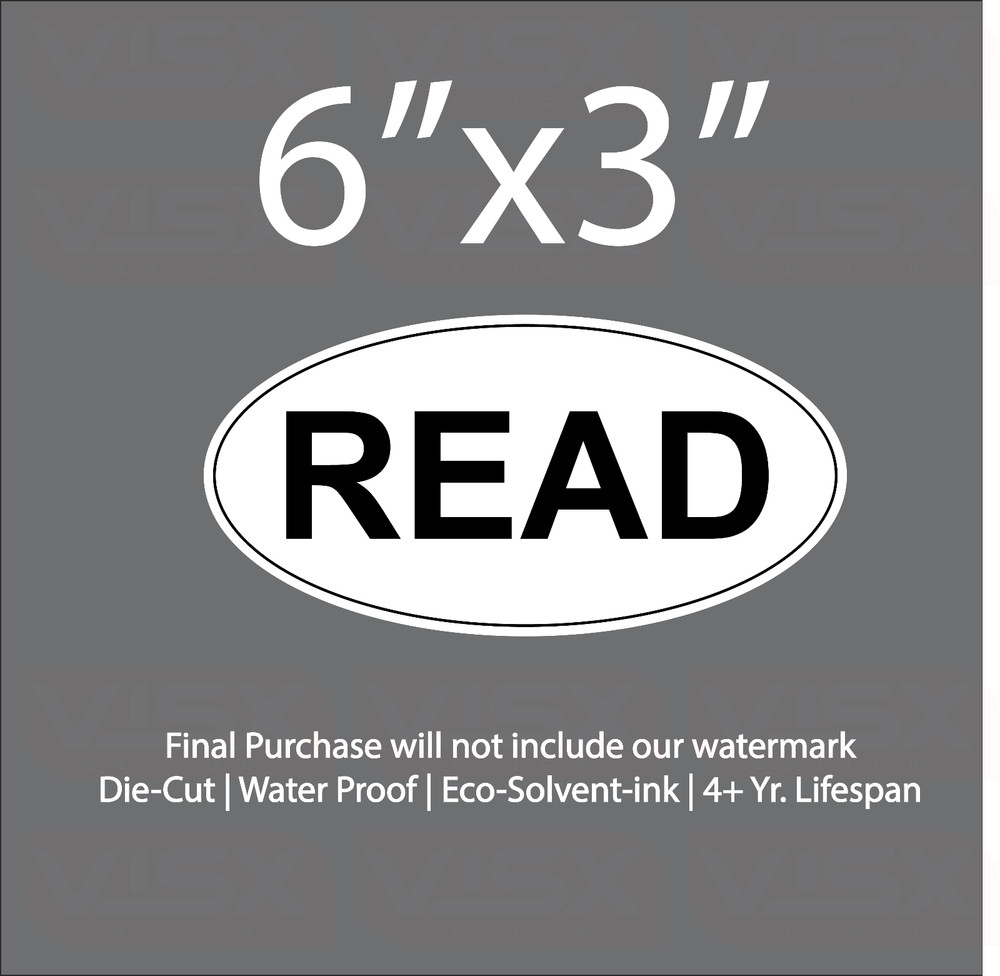 Read oval Bumper Sticker Vinyl Decal funny USA 3M educate books School smart