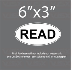 Read oval Bumper Sticker Vinyl Decal funny USA 3M educate books School smart