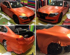 360″x60″ Satin Matte Chrome Metallic Orange Vinyl Film Wrap Bubble Free 30ftx5ft