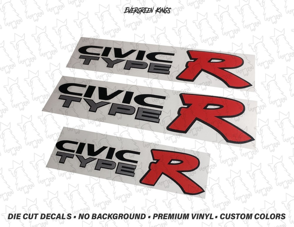 Civic Type R Hatch Decal Badge Emblem Set for White or Yellow Honda Ek9 JDM EK