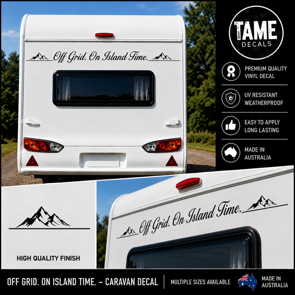 Off Grid Island Time Caravan Decal Sticker Camper Trailer Vinyl Jayco Viscount