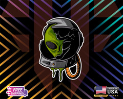 ALIEN HELMETSTICKER DECAL,LAPTOP,WALL,WINDOW,ETC,6YEARS R+LAMINATED +FREESTICKER