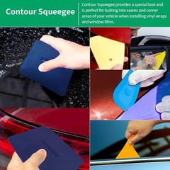 All-in-One Vehicle Vinyl Wrap Squeegee Kit: Magnetic Holder & Replacement Blades