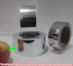 Tape Center PVC Adhesive Glossy Mirror Chrome Vinyl Wrap Sticker Silver Film BO