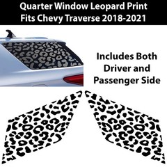 Precut Matte Black Leopard Cheetah Rear Quarter Window Decal Stickers for Chevy