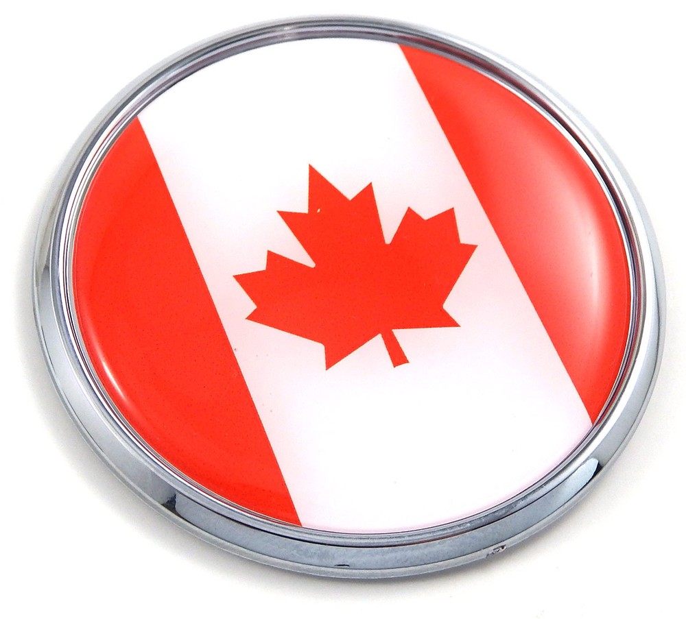 Canada Flag 2.75″ Car Chrome Round Emblem Decal 3D Sticker badge
