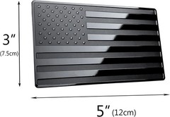 Elegant Black Embossed Flag Emblem for Cars – 5″x3″ Stainless Steel Design