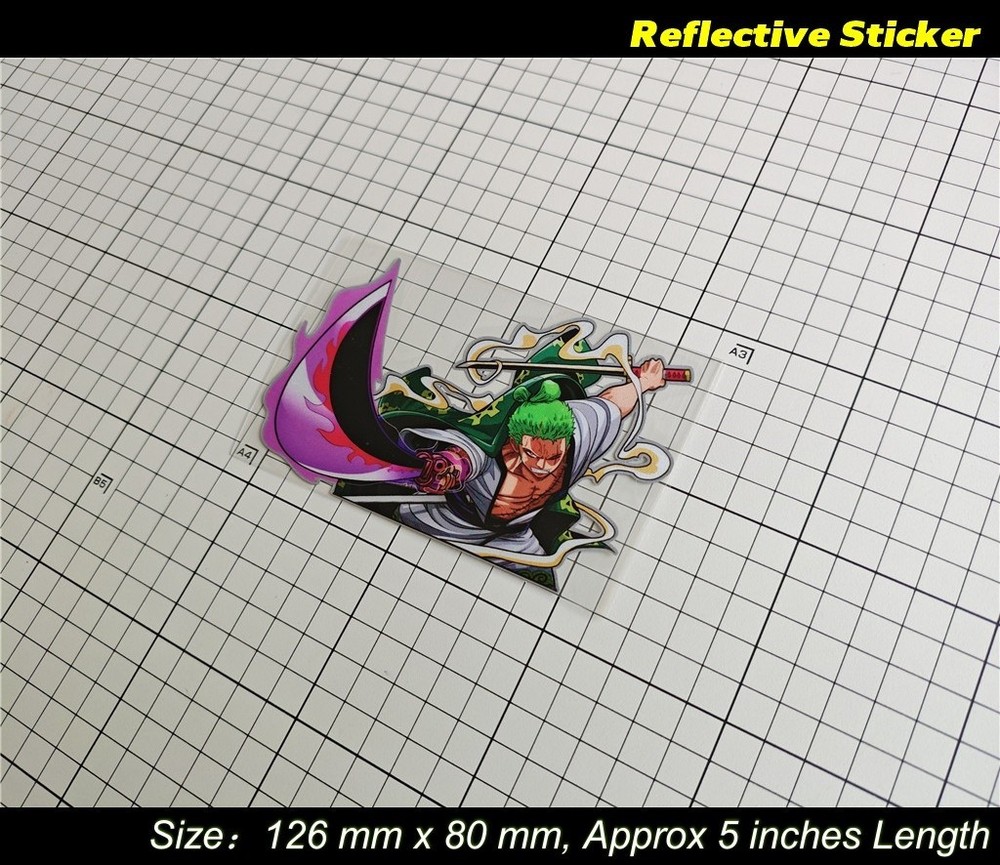 Roronoa Zoro ONE PIECE Sticker Anime Pirate Hunter JDM Reflective Car #Z01
