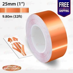 CHROME BURNT-ORANGE 1″ PIN STRIPE Car Model Motorcycle TAPE Vinyl Sticker 25mm