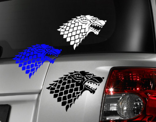 Game of thrones direwolf Decal Vinyl Car Window Sticker ANY SIZE free shipping