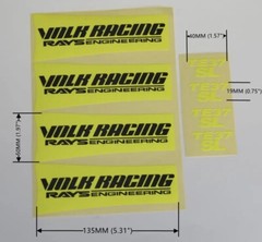 Full Set 8pcs Volk Racing TE37 SL Rays Engineering Wheel Rim Decal Sticker Kit