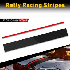 Universal Car Front Hood Rally Racing Stripes 5D Carbon Fiber Decal Wrap Sticker