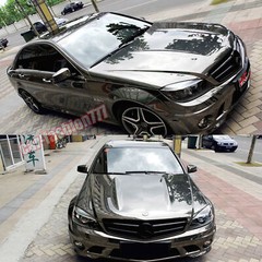 Black / Mirror Chrome Wrap Metallic Gloss Car Vinyl Film PVC Sticker Air Free US